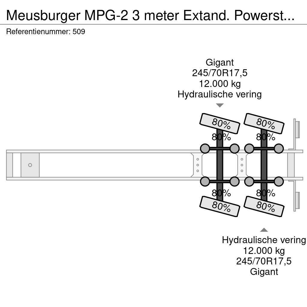 Meusburger MPG-2 3 meter Extand. Powersteering 12 Tons Axles! Low loader-semi-trailers