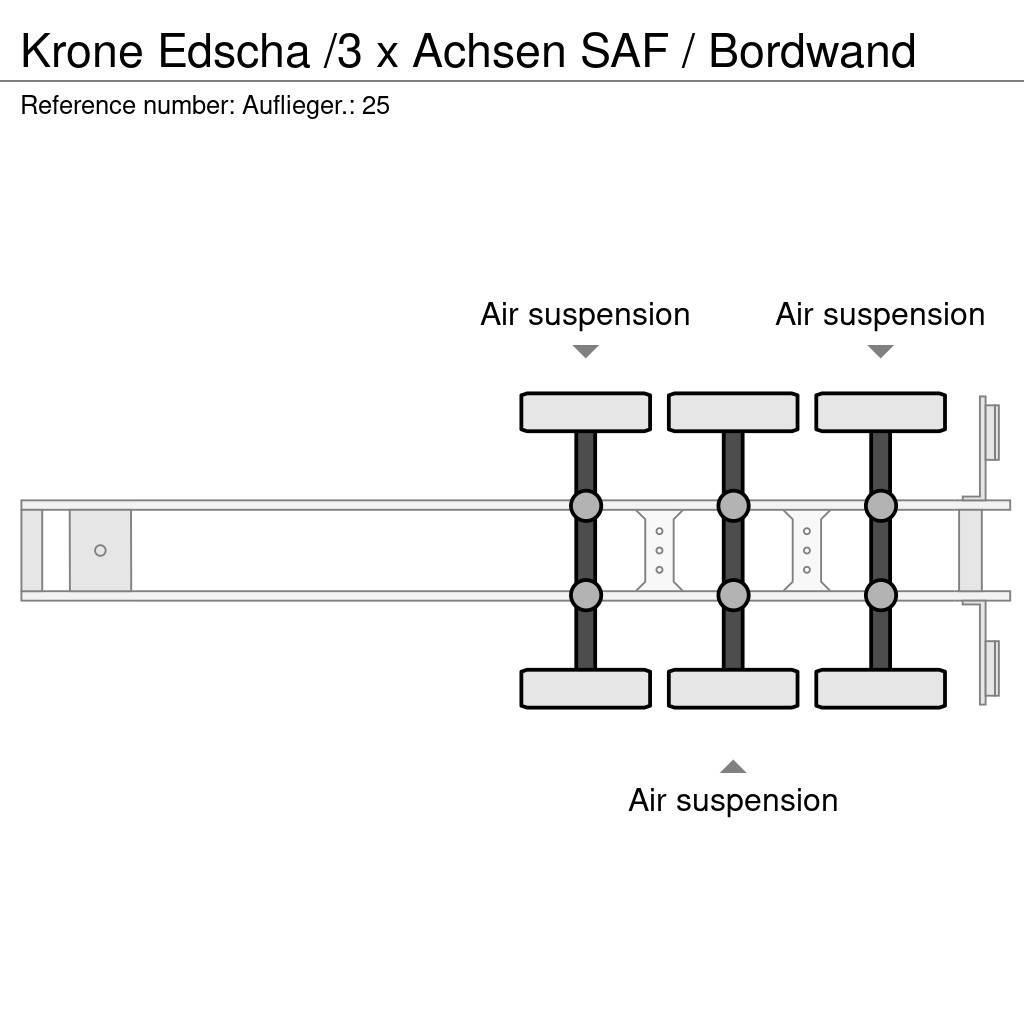 Krone Edscha /3 x Achsen SAF / Bordwand Curtainsiderauflieger