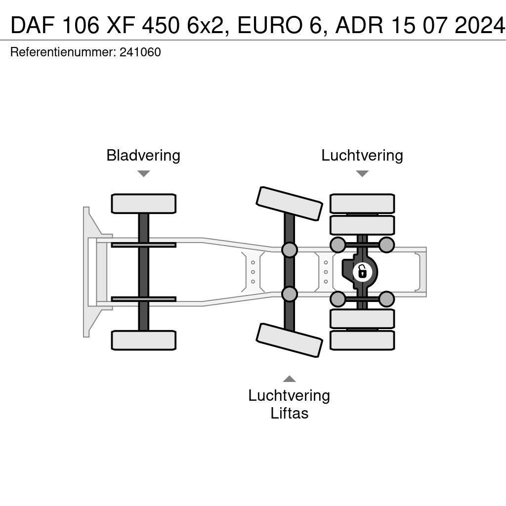DAF 106 XF 450 6x2, EURO 6, ADR 15 07 2024 Sattelzugmaschinen