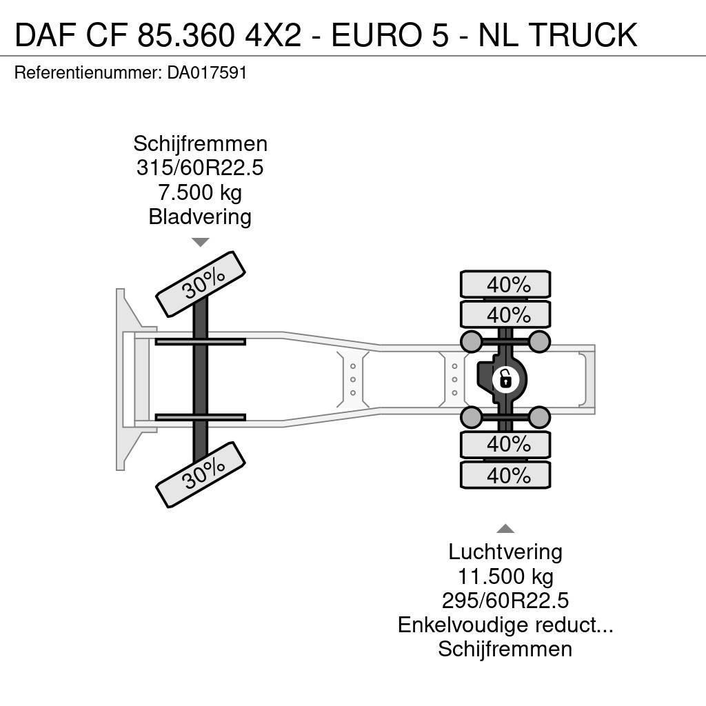 DAF CF 85.360 4X2 - EURO 5 - NL TRUCK Sattelzugmaschinen