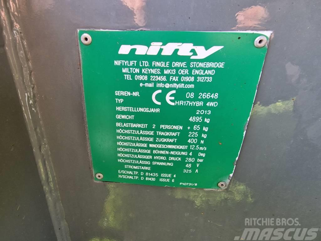 Niftylift HR17 hybrid 4x4 hybride knikarmhoogwerker hoogwerk Gelenkteleskoparbeitsbühnen