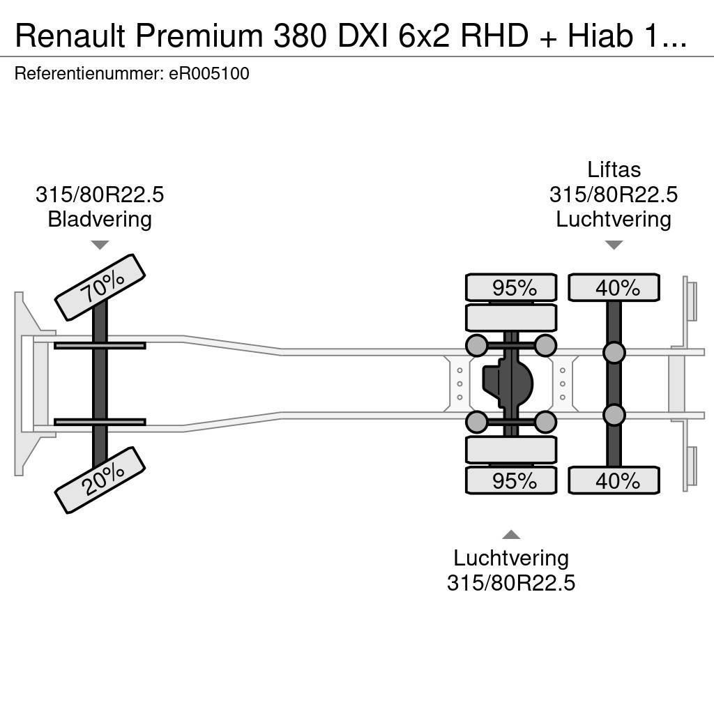 Renault Premium 380 DXI 6x2 RHD + Hiab 122 B2 Duo Pritschenwagen/Pritschenwagen mit Seitenklappe
