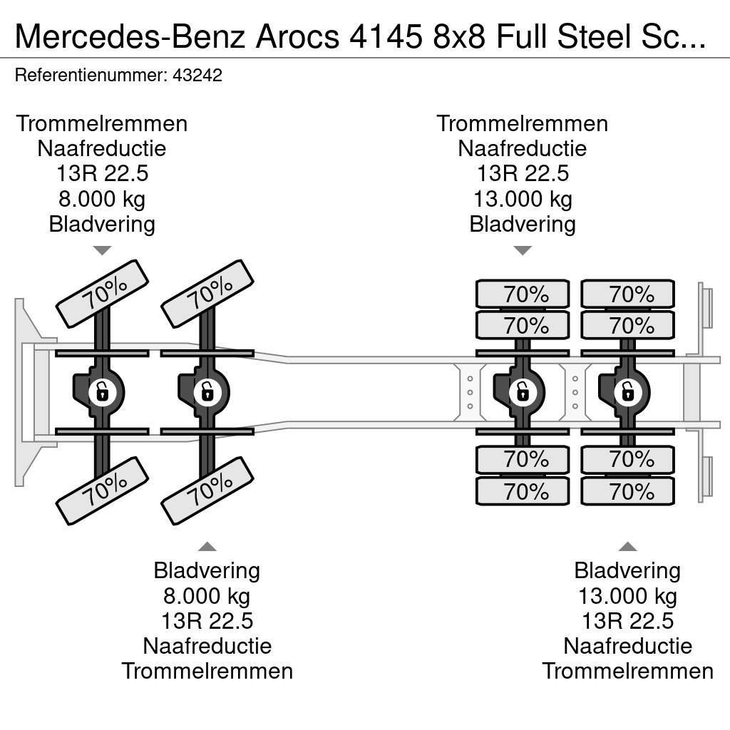 Mercedes-Benz Arocs 4145 8x8 Full Steel Schmitz 24 m³ kipper Kipper
