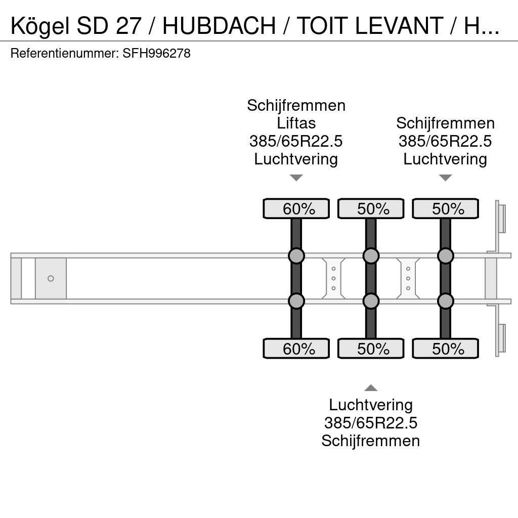 Kögel SD 27 / HUBDACH / TOIT LEVANT / HEFDAK / COIL / CO Curtainsiderauflieger