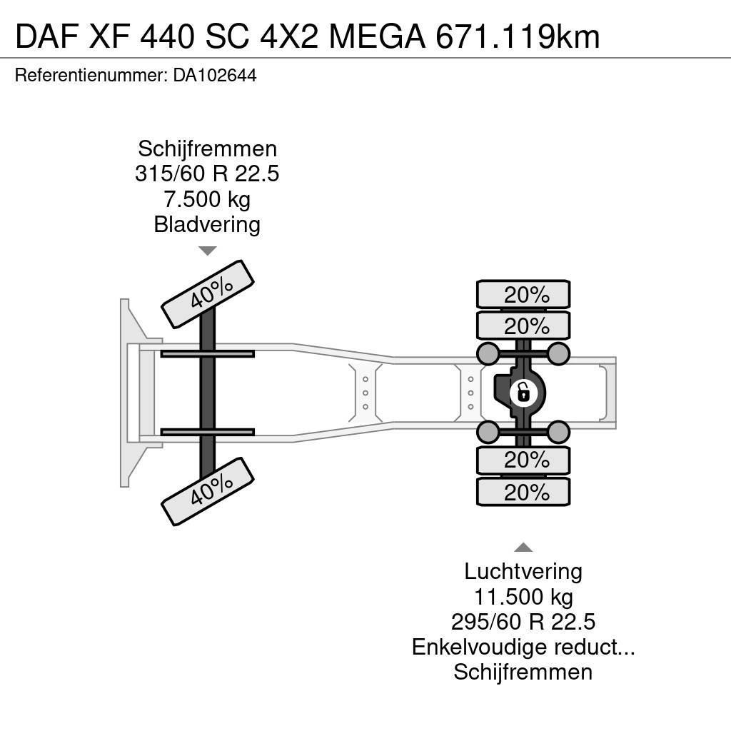 DAF XF 440 SC 4X2 MEGA 671.119km Sattelzugmaschinen