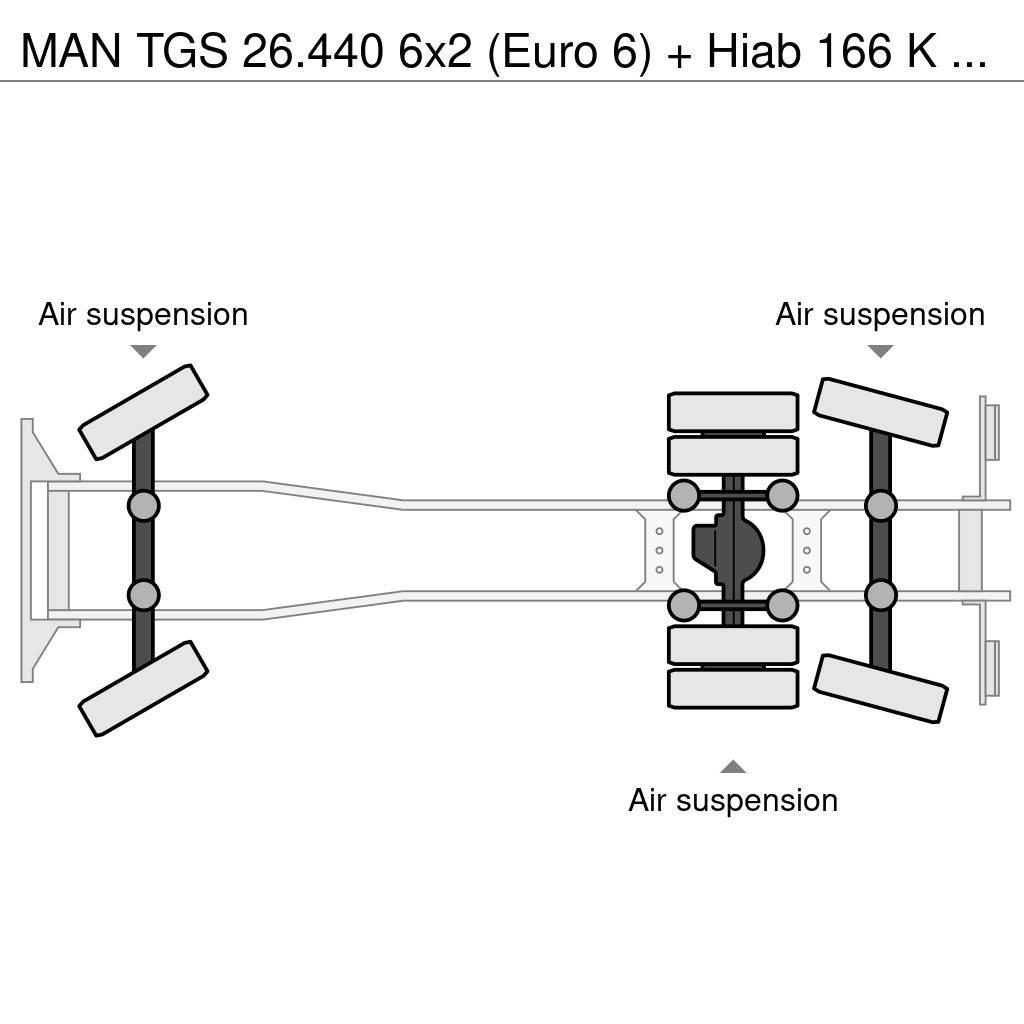 MAN TGS 26.440 6x2 (Euro 6) + Hiab 166 K Pro/Hipro Pritschenwagen/Pritschenwagen mit Seitenklappe