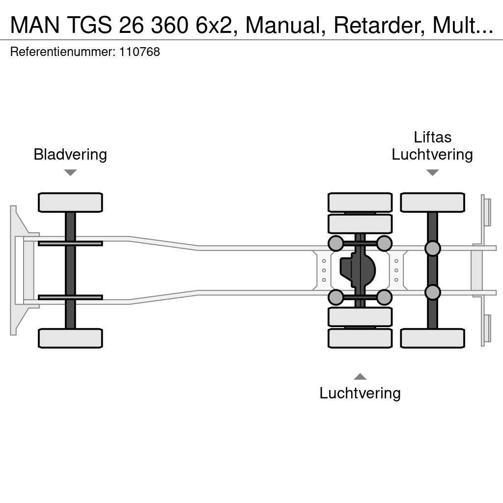 MAN TGS 26 360 6x2, Manual, Retarder, Multilift Abrollkipper