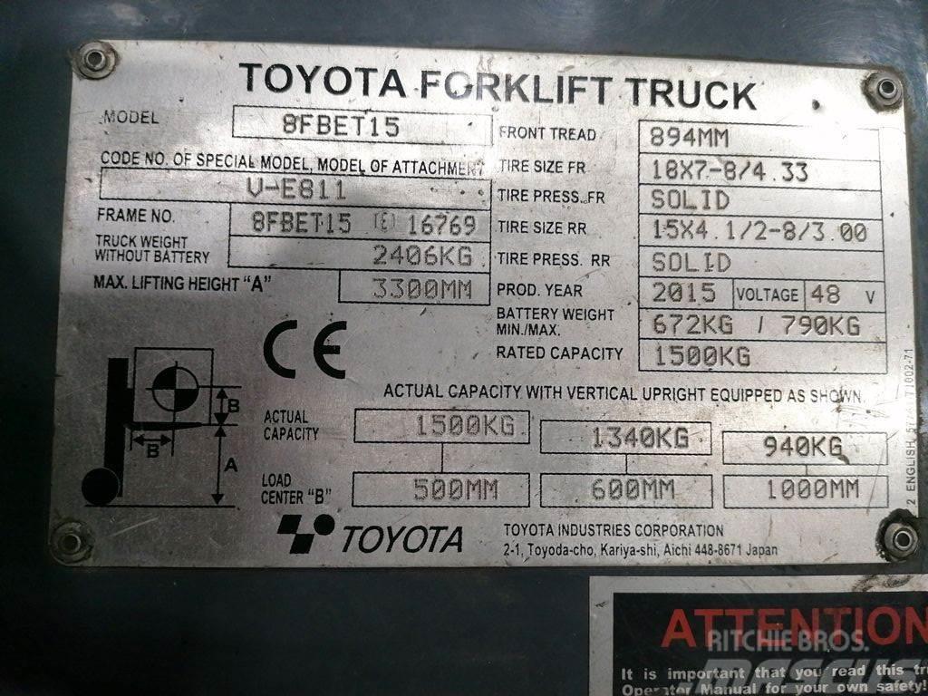 Toyota 8FBET15 Elektro Stapler