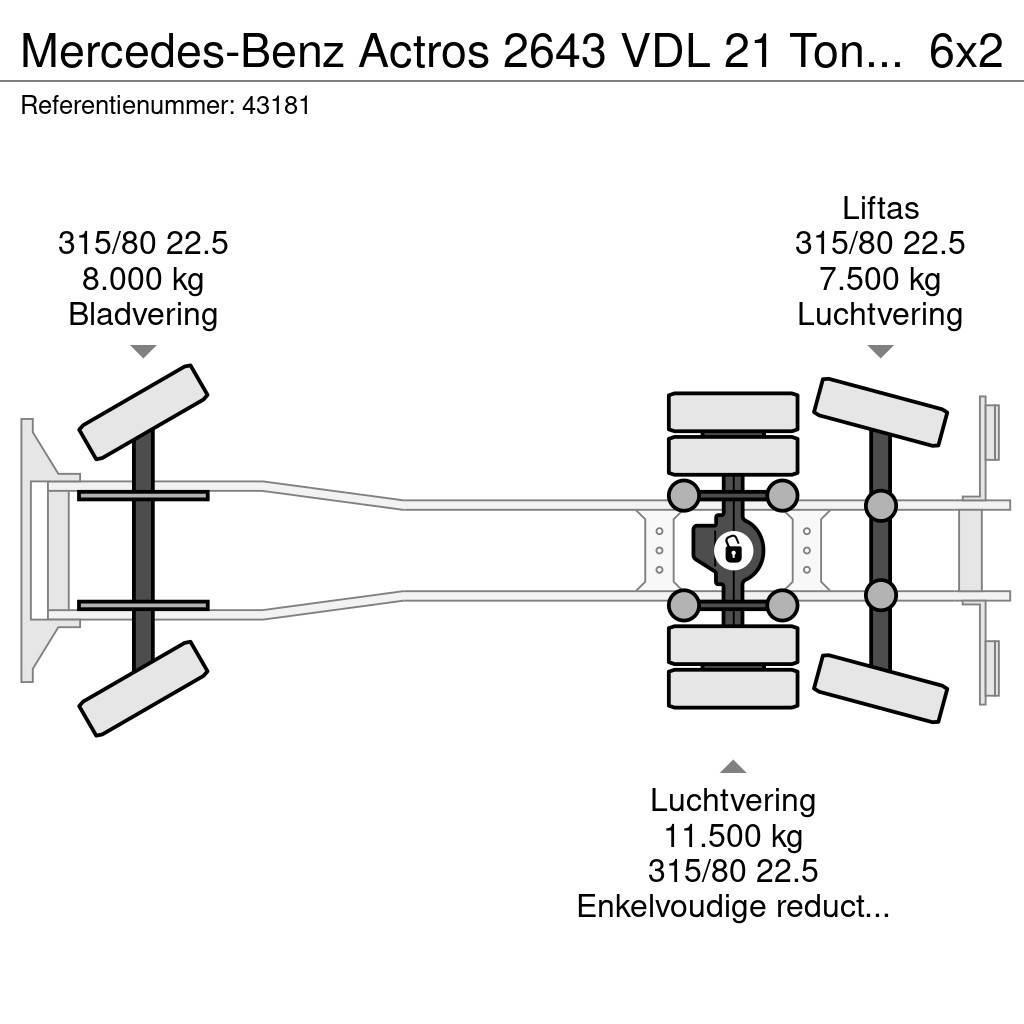 Mercedes-Benz Actros 2643 VDL 21 Ton haakarmsysteem Abrollkipper