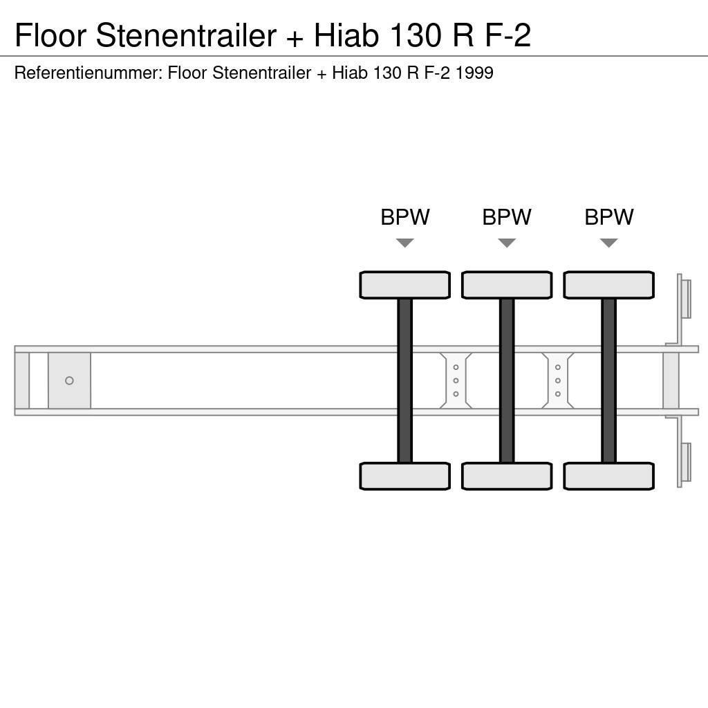 Floor Stenentrailer + Hiab 130 R F-2 Pritschenauflieger
