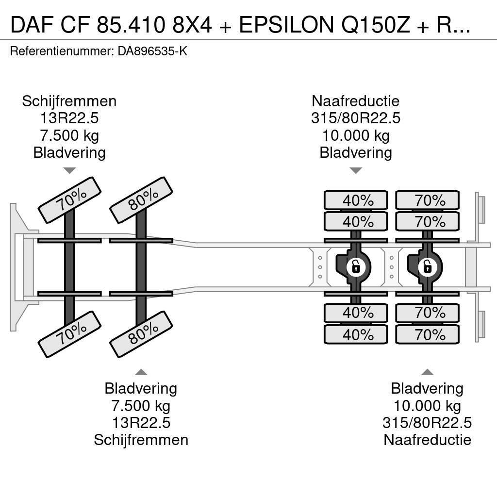 DAF CF 85.410 8X4 + EPSILON Q150Z + REMOTE - FULL STEE All-Terrain-Krane