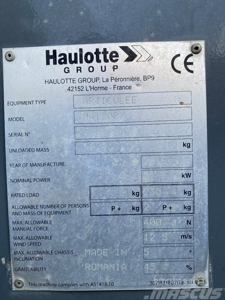 Haulotte HA 120 P Gelenkteleskoparbeitsbühnen