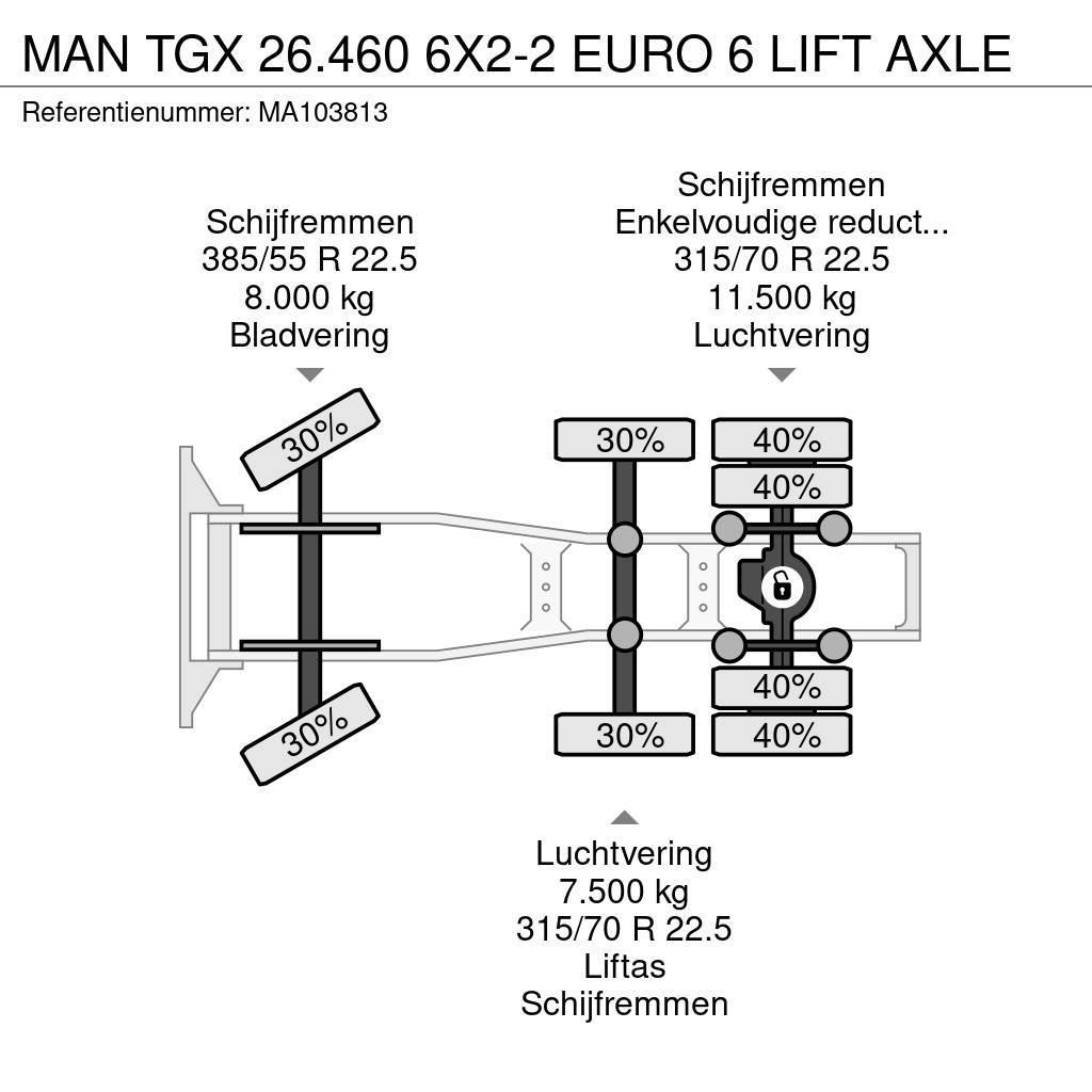MAN TGX 26.460 6X2-2 EURO 6 LIFT AXLE Sattelzugmaschinen