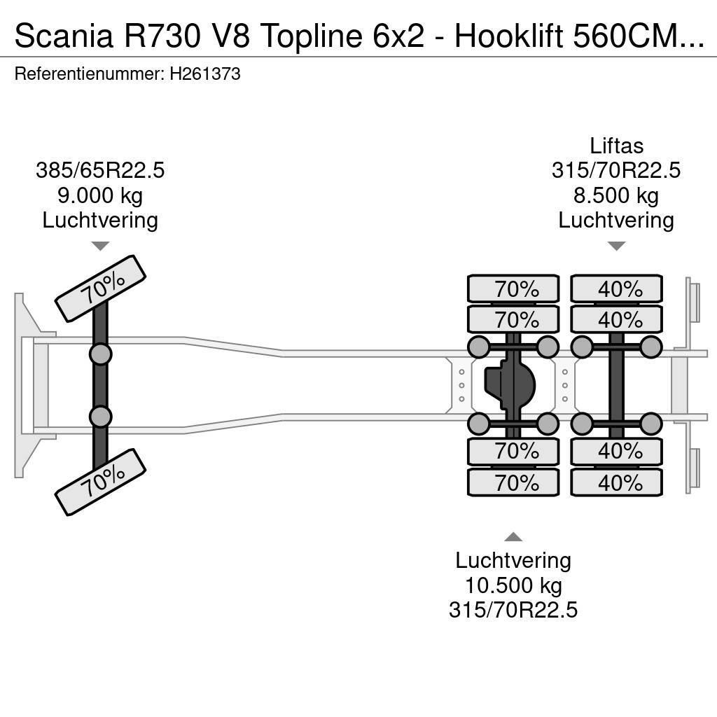 Scania R730 V8 Topline 6x2 - Hooklift 560CM - Custom in- Abrollkipper