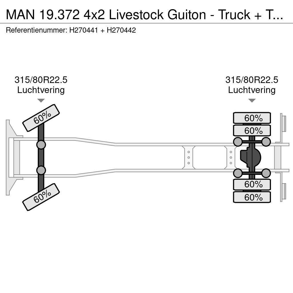 MAN 19.372 4x2 Livestock Guiton - Truck + Trailer - Ma Tiertransporter