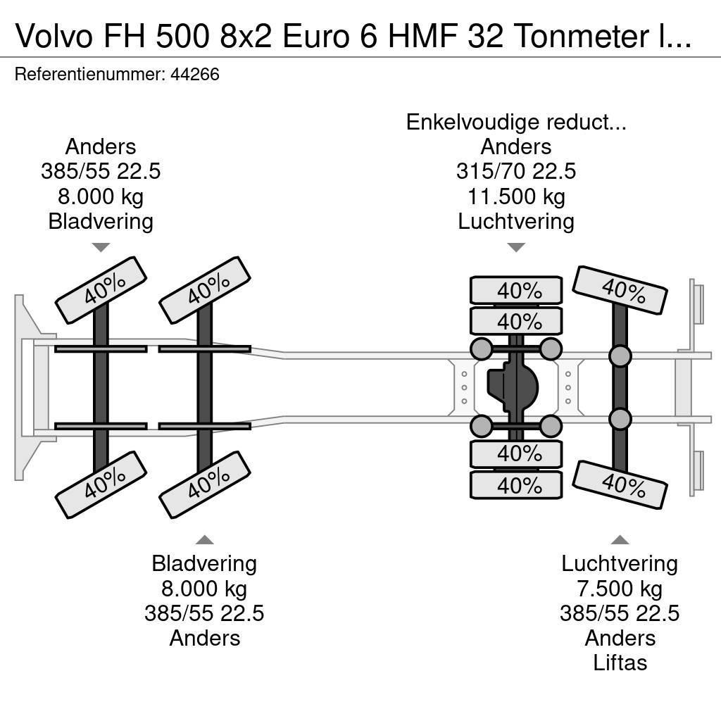 Volvo FH 500 8x2 Euro 6 HMF 32 Tonmeter laadkraan + Fly- All-Terrain-Krane