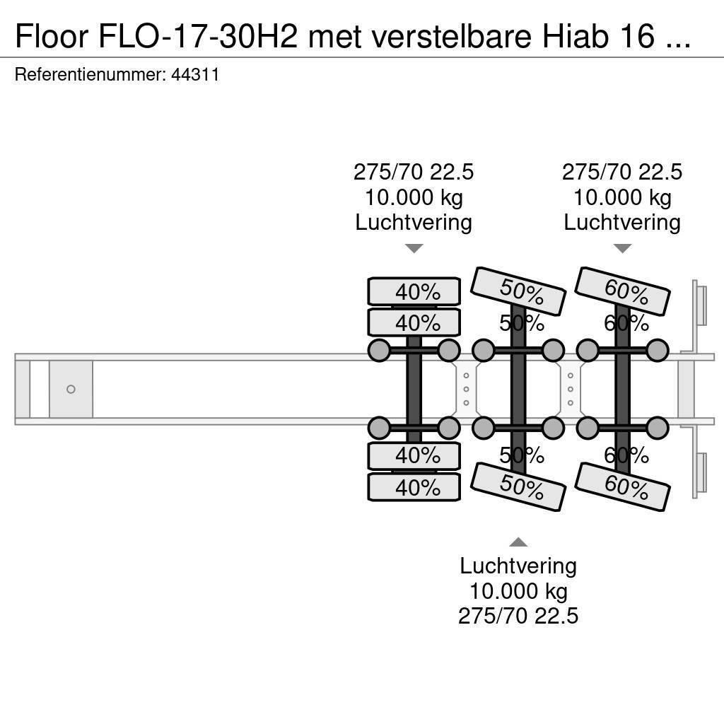 Floor FLO-17-30H2 met verstelbare Hiab 16 Tonmeter laadk Pritschenauflieger