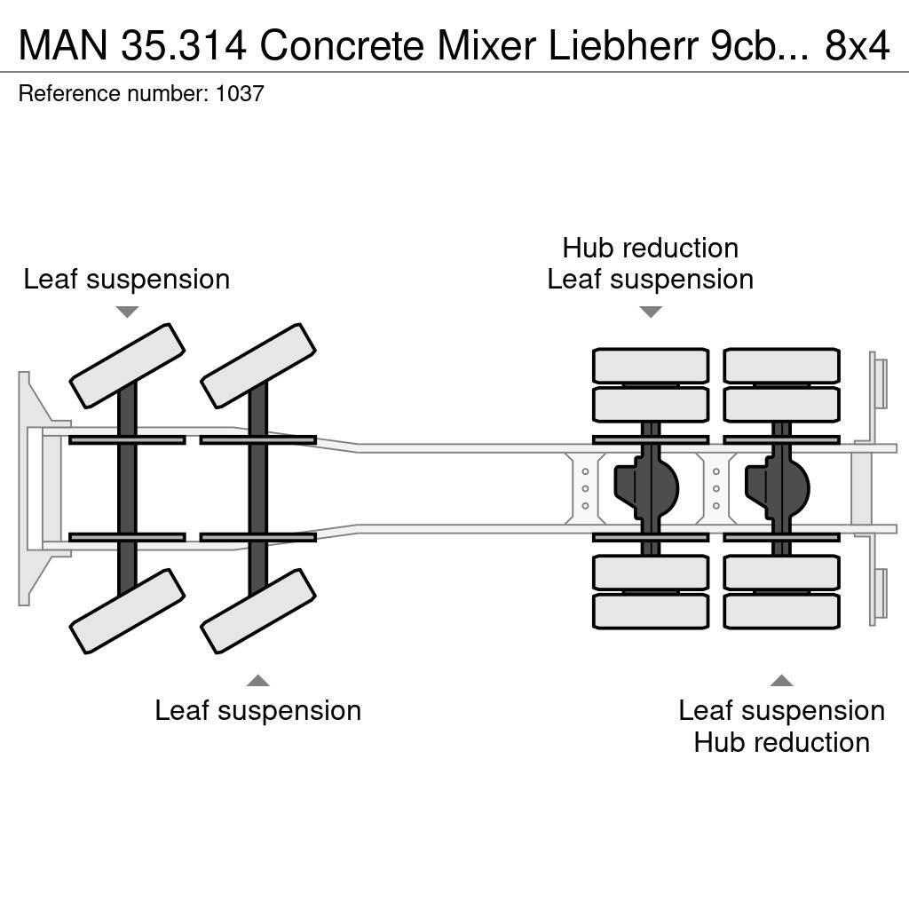 MAN 35.314 Concrete Mixer Liebherr 9cbm 8x4 Full Steel Beton-Mischfahrzeuge