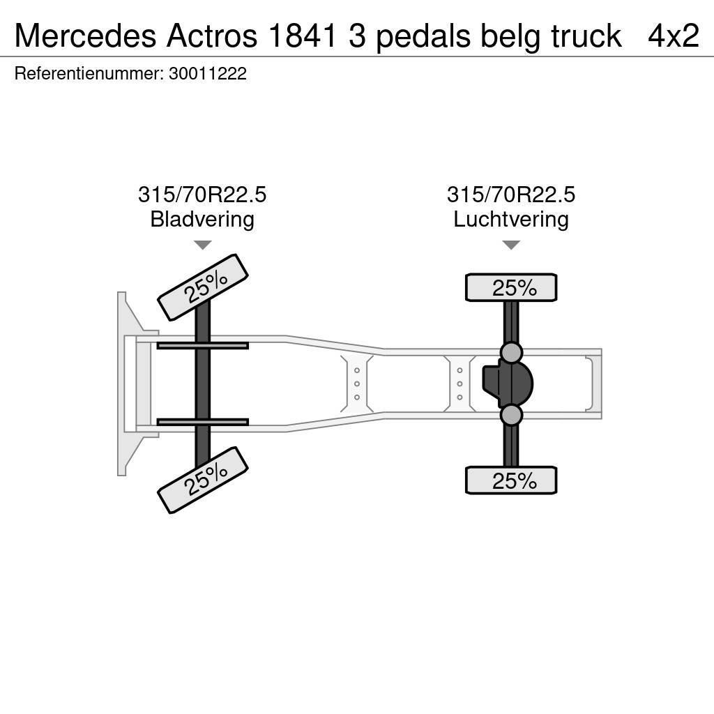 Mercedes-Benz Actros 1841 3 pedals belg truck Sattelzugmaschinen