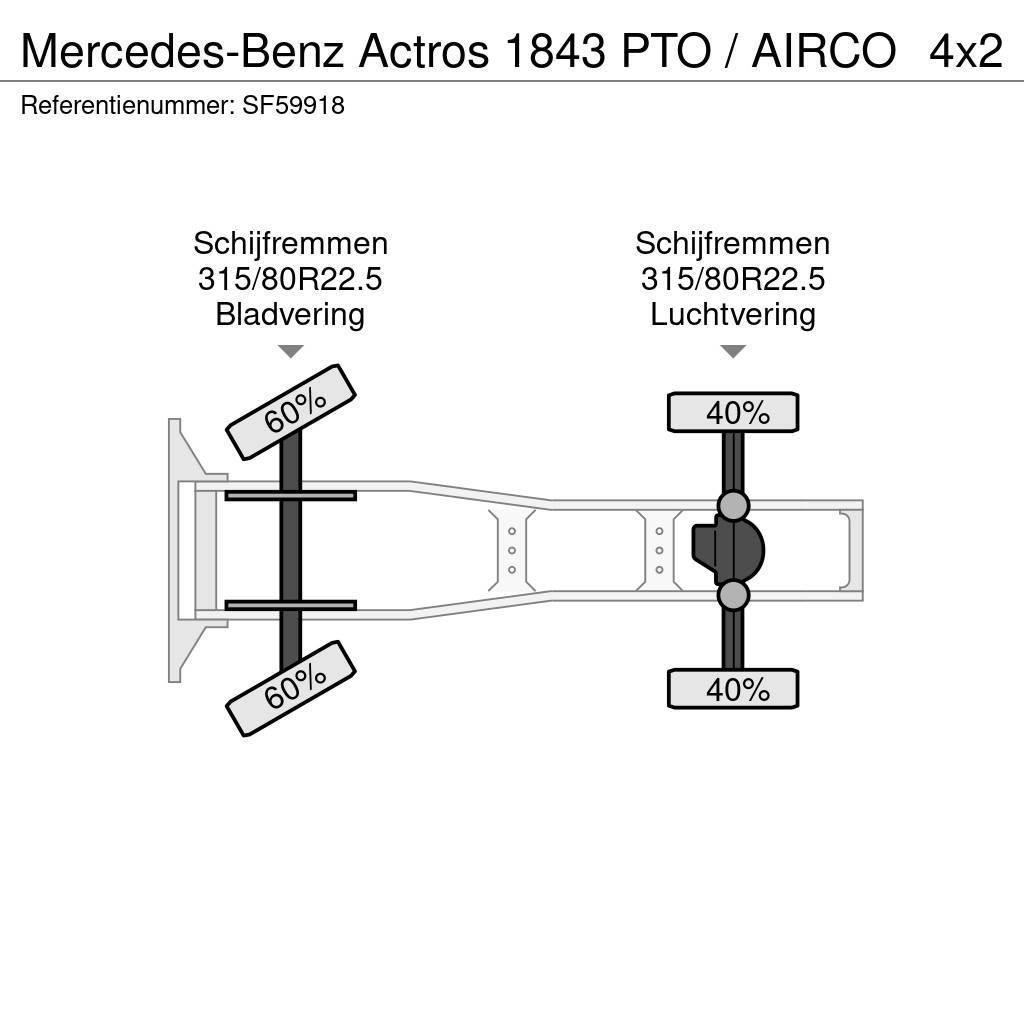 Mercedes-Benz Actros 1843 PTO / AIRCO Sattelzugmaschinen