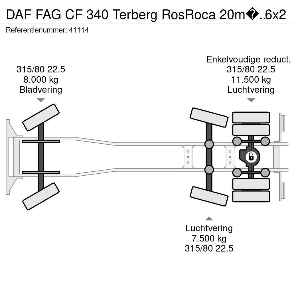 DAF FAG CF 340 Terberg RosRoca 20m³ + AE weighing syst Müllwagen