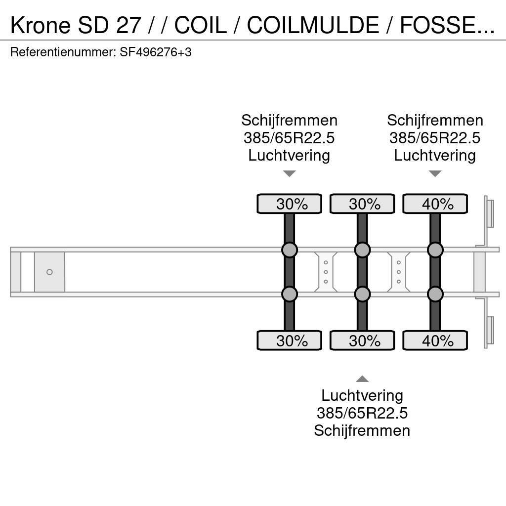 Krone SD 27 / / COIL / COILMULDE / FOSSE Á BOBINE Pritschenauflieger