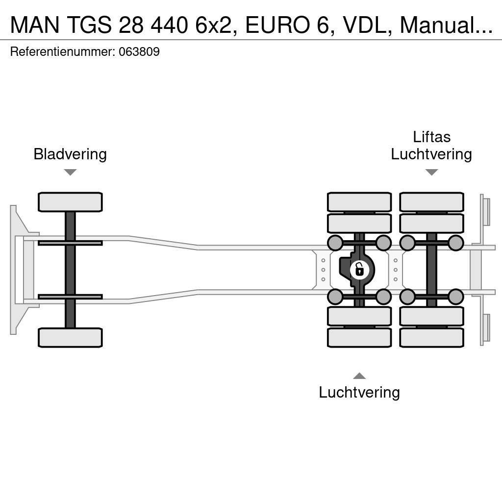 MAN TGS 28 440 6x2, EURO 6, VDL, Manual, Cable system Abrollkipper