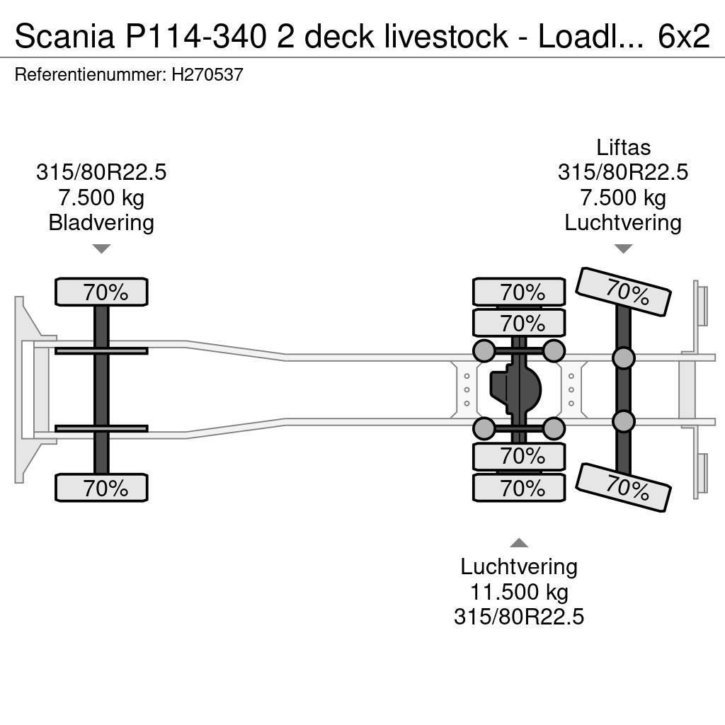 Scania P114-340 2 deck livestock - Loadlift - Moving floo Tiertransporter