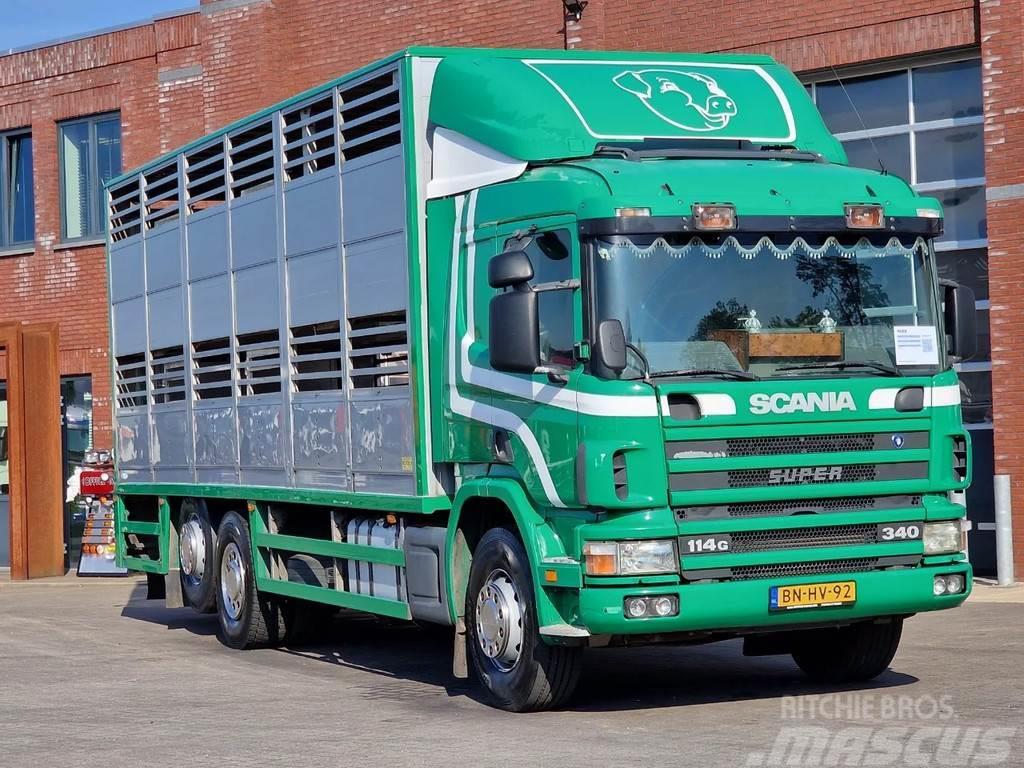 Scania P114-340 2 deck livestock - Loadlift - Moving floo Tiertransporter
