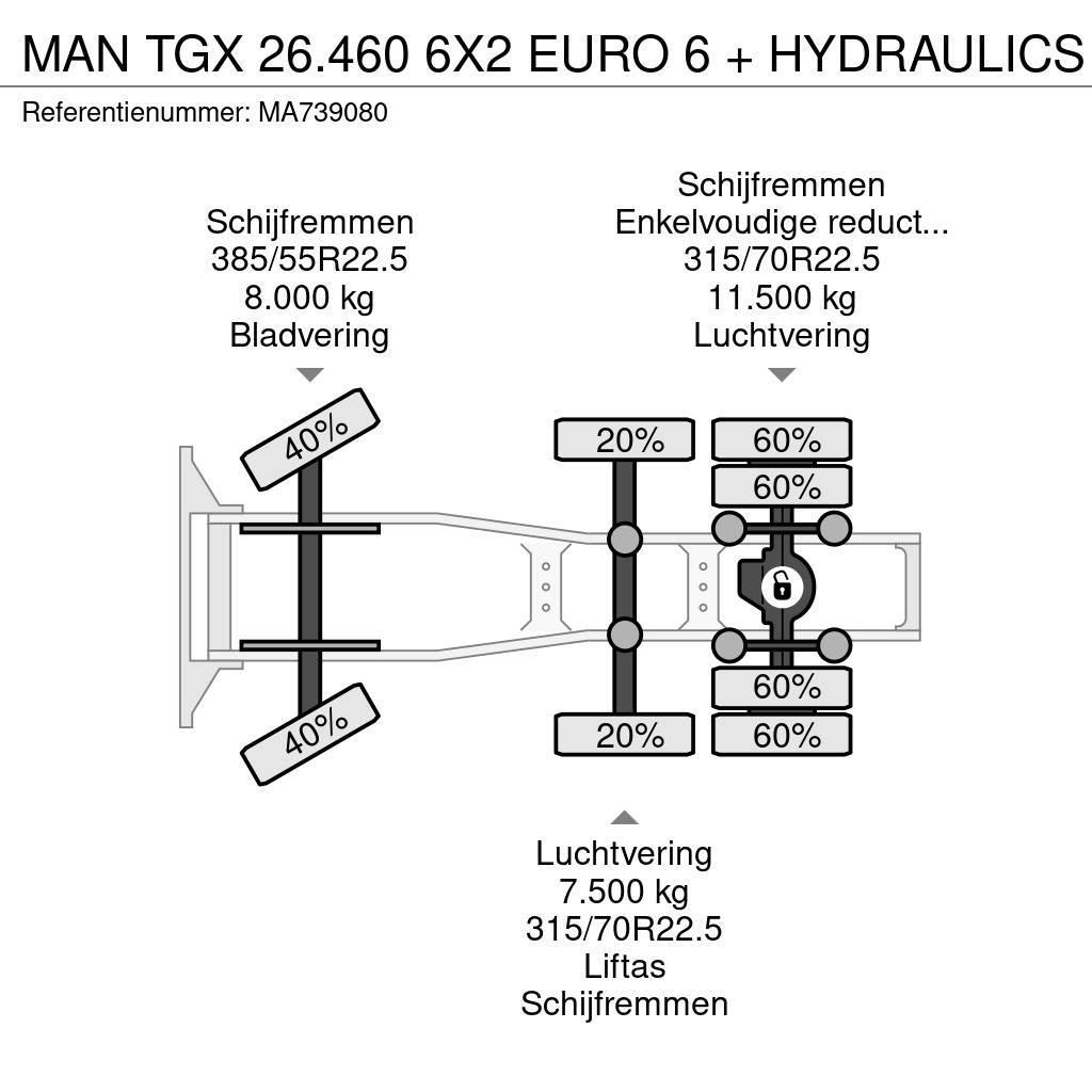 MAN TGX 26.460 6X2 EURO 6 + HYDRAULICS Sattelzugmaschinen