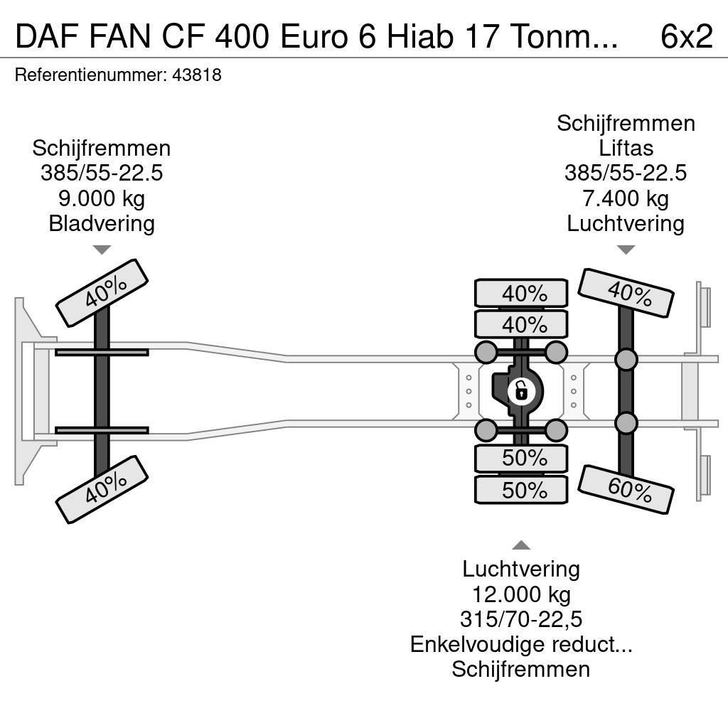 DAF FAN CF 400 Euro 6 Hiab 17 Tonmeter laadkraan Abrollkipper