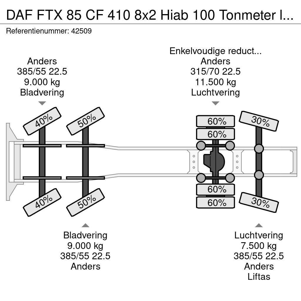DAF FTX 85 CF 410 8x2 Hiab 100 Tonmeter laadkraan + Fl Sattelzugmaschinen