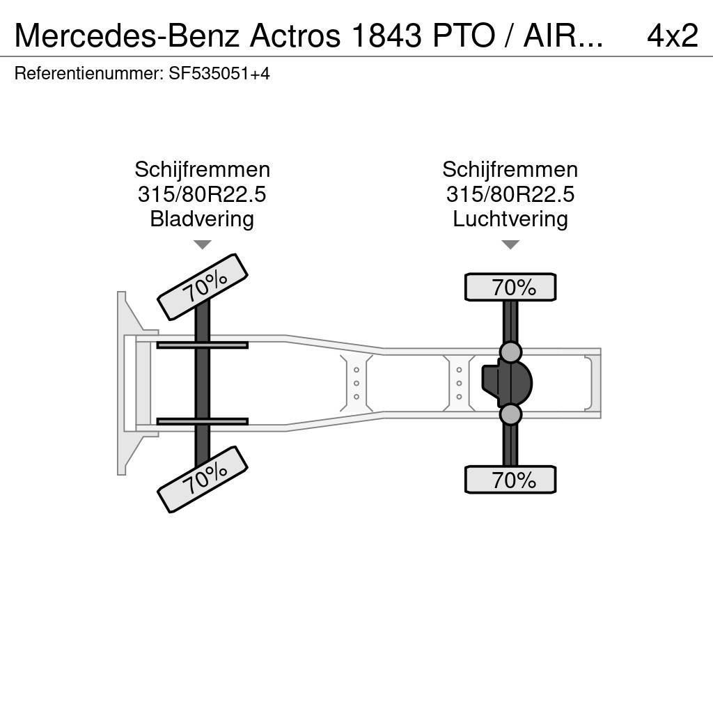 Mercedes-Benz Actros 1843 PTO / AIRCO / EURO 6 Sattelzugmaschinen