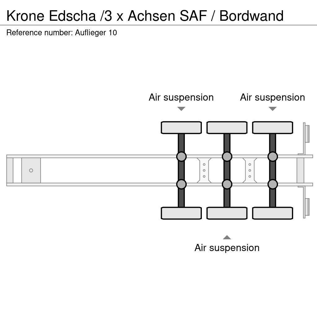 Krone Edscha /3 x Achsen SAF / Bordwand Curtainsiderauflieger
