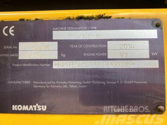 Komatsu PW160 - 8 **BJ 2014 *10000H/Alle Leitungen /SW Mobilbagger