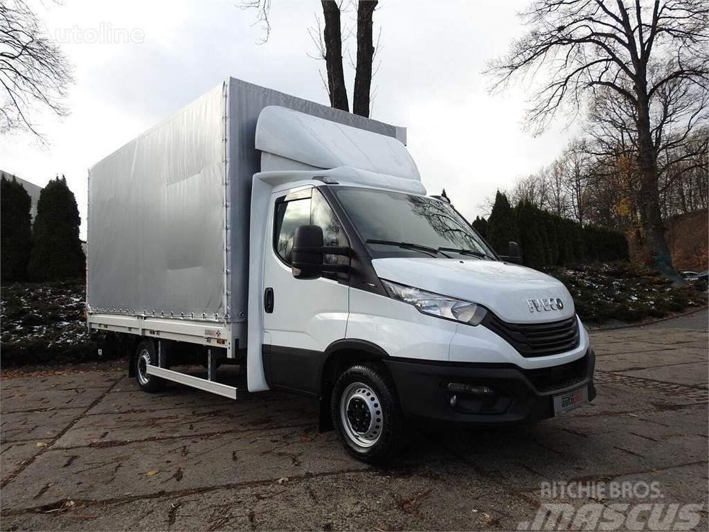 Iveco Daily 35S16 Curtain side + tail lift Dhollandia 75 Flatbed / Dropside trucks