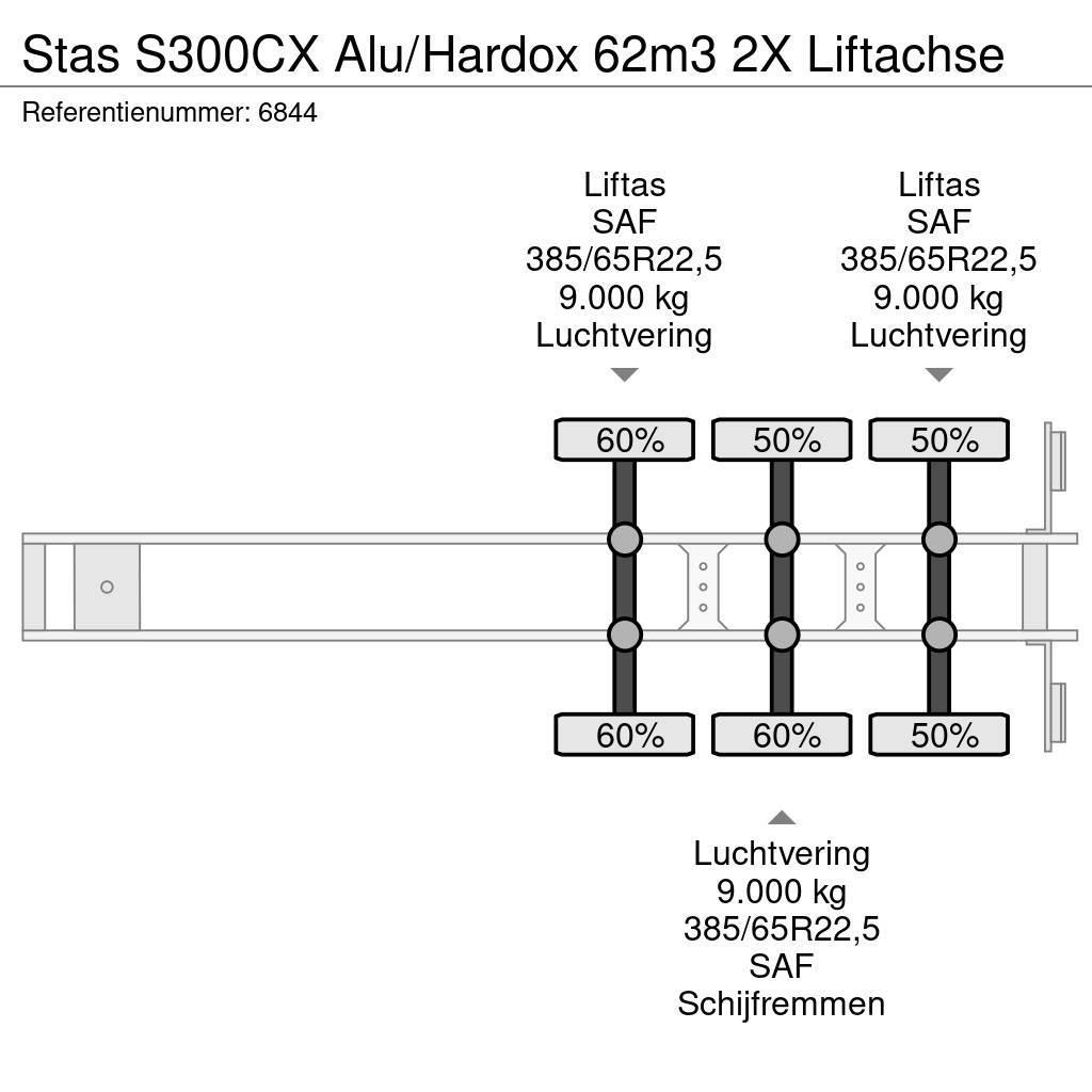 Stas S300CX Alu/Hardox 62m3 2X Liftachse Kippladerauflieger