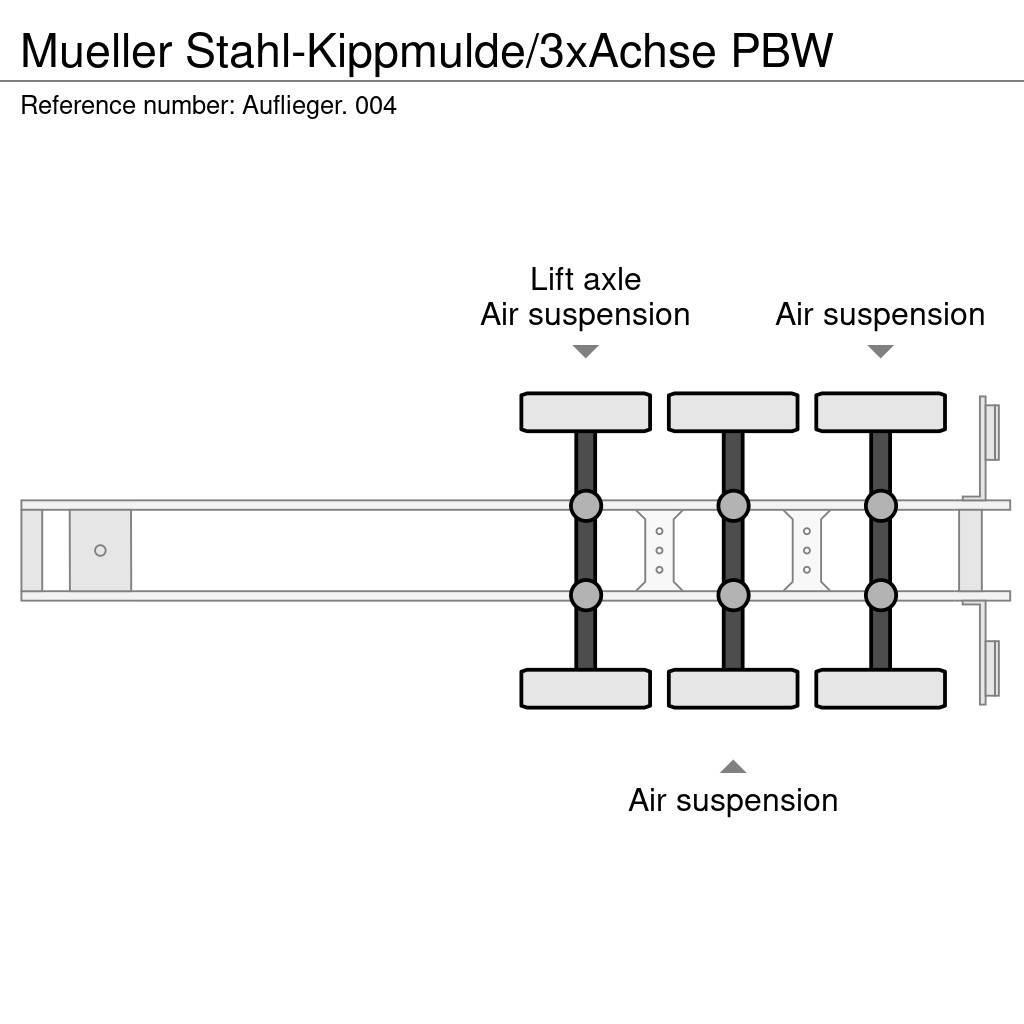  Mueller Stahl-Kippmulde/3xAchse PBW Kippladerauflieger