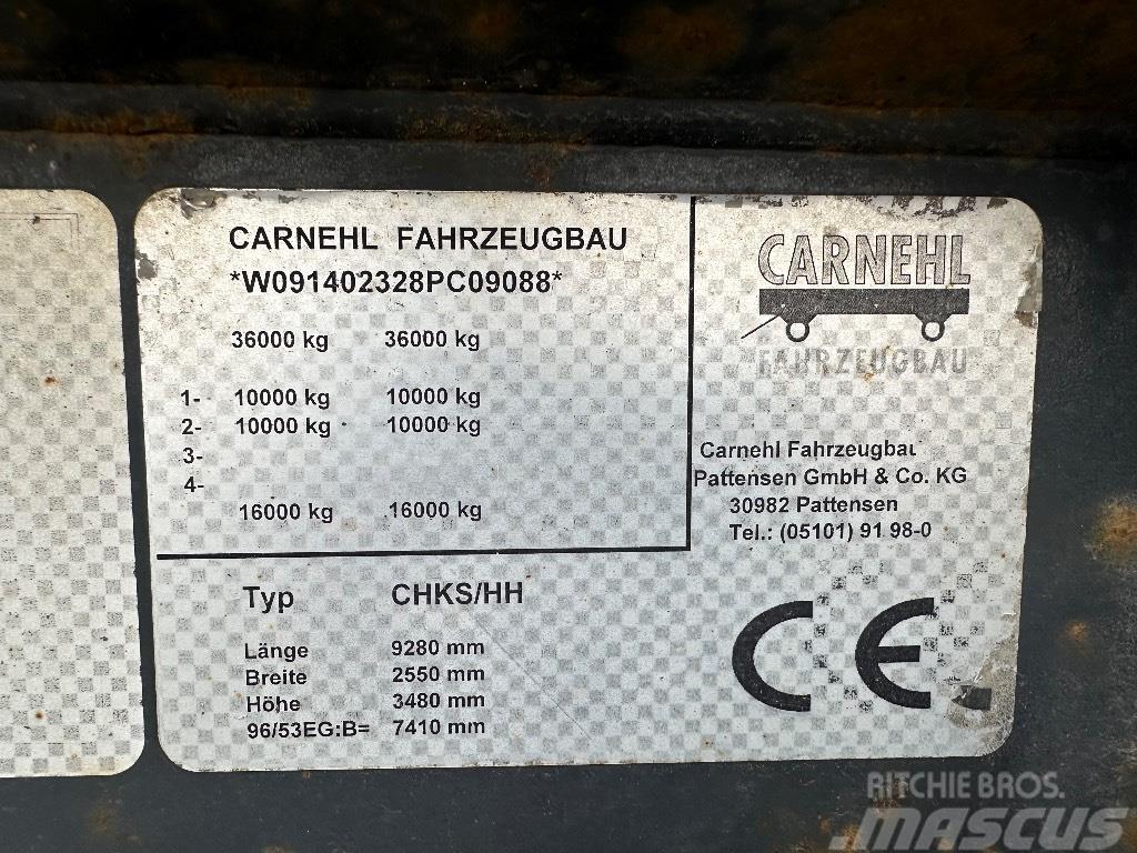 Carnehl 2 akselinen paripyörillä / hydrauliperälaudalla Kippladerauflieger