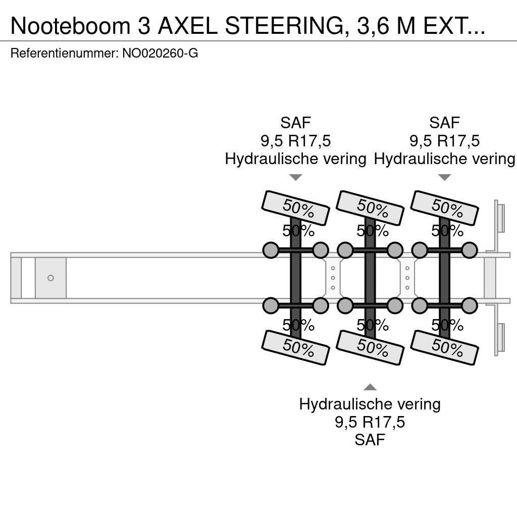 Nooteboom 3 AXEL STEERING, 3,6 M EXTENDABLE Tieflader-Auflieger
