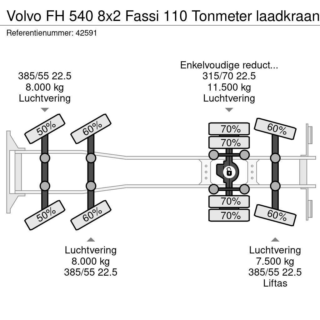 Volvo FH 540 8x2 Fassi 110 Tonmeter laadkraan All-Terrain-Krane