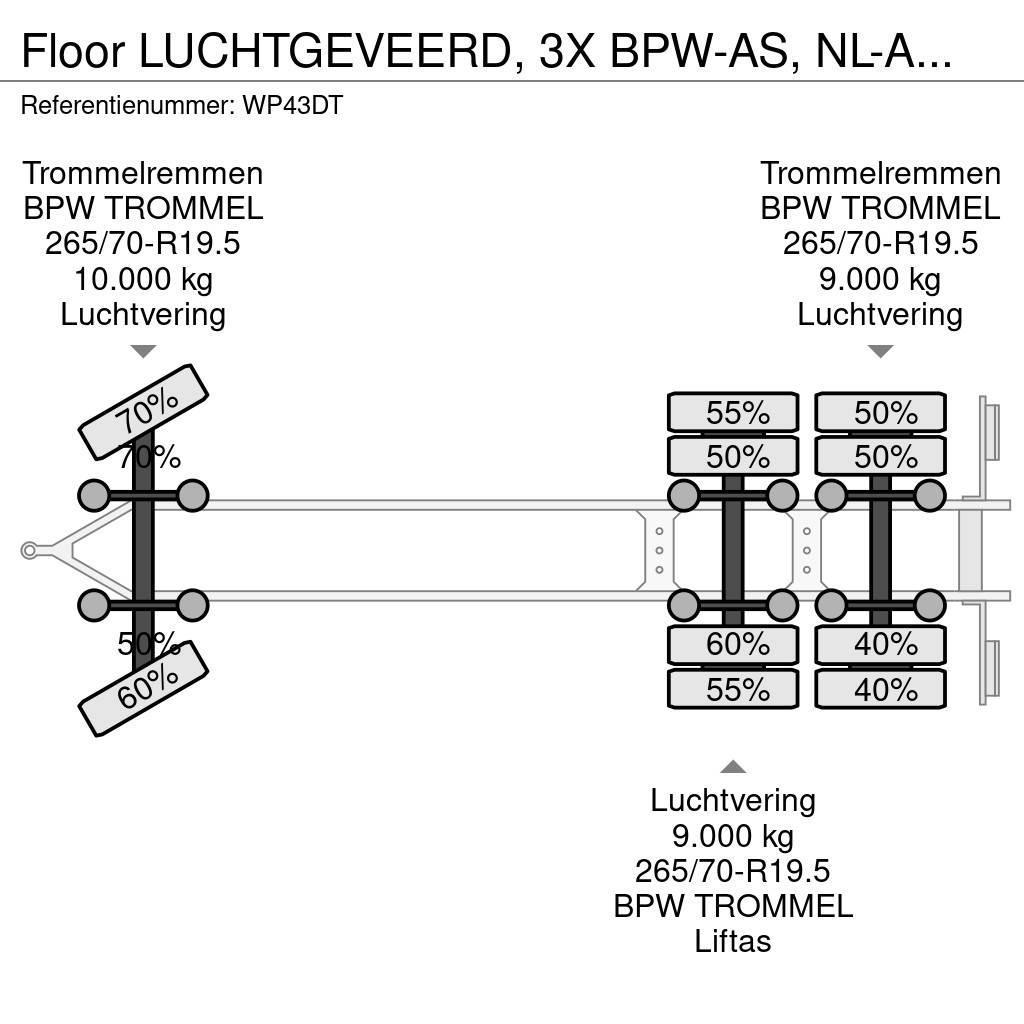 Floor LUCHTGEVEERD, 3X BPW-AS, NL-AANHANGER Containeranhänger
