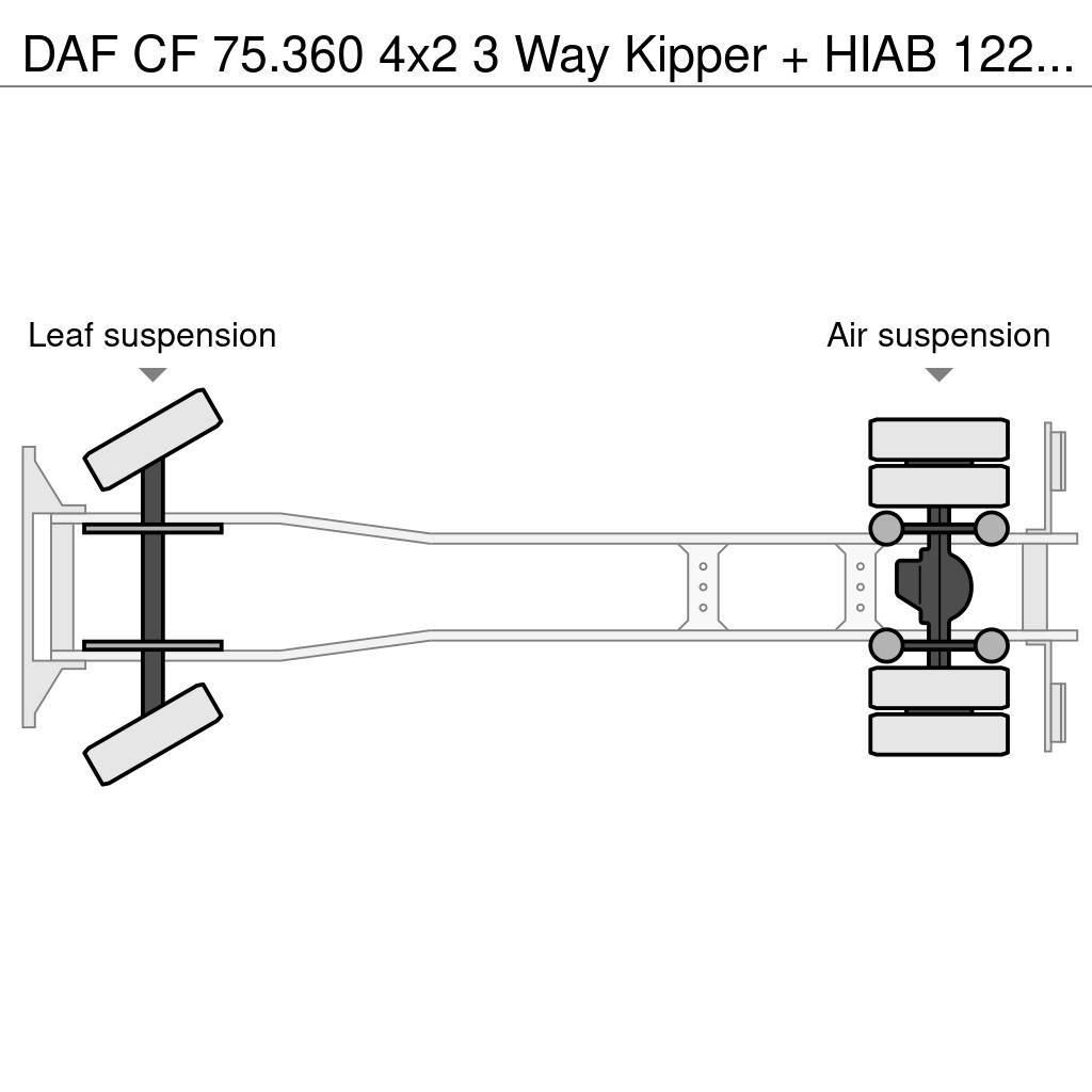 DAF CF 75.360 4x2 3 Way Kipper + HIAB 122 E-3 Hiduo Kipper