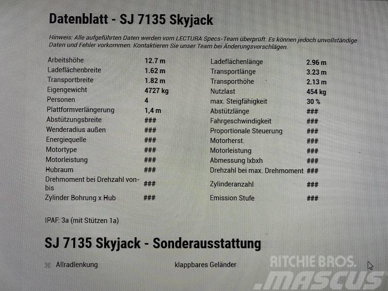 SkyJack SJ 7135 *12,7 Meter*Diesel*4x4* Scheren-Arbeitsbühnen