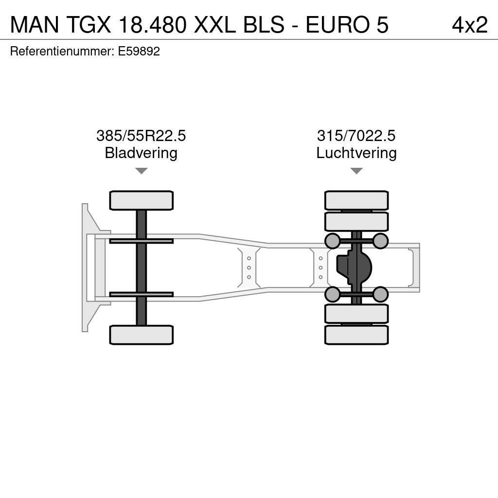 MAN TGX 18.480 XXL BLS - EURO 5 Sattelzugmaschinen