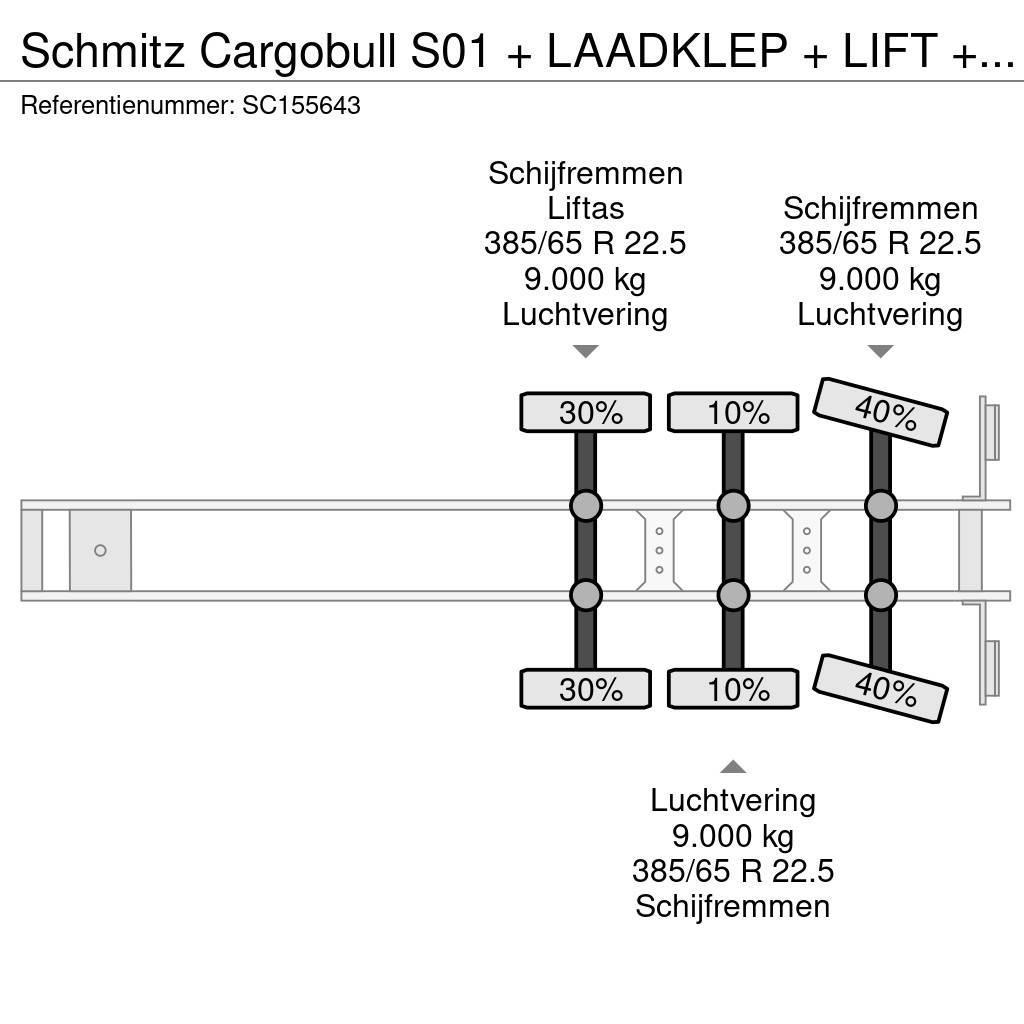 Schmitz Cargobull S01 + LAADKLEP + LIFT + STUURAS Curtainsiderauflieger