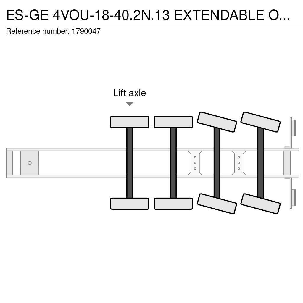 Es-ge 4VOU-18-40.2N.13 EXTENDABLE OPLEGGER/TRAILER/AUFLI Pritschenauflieger