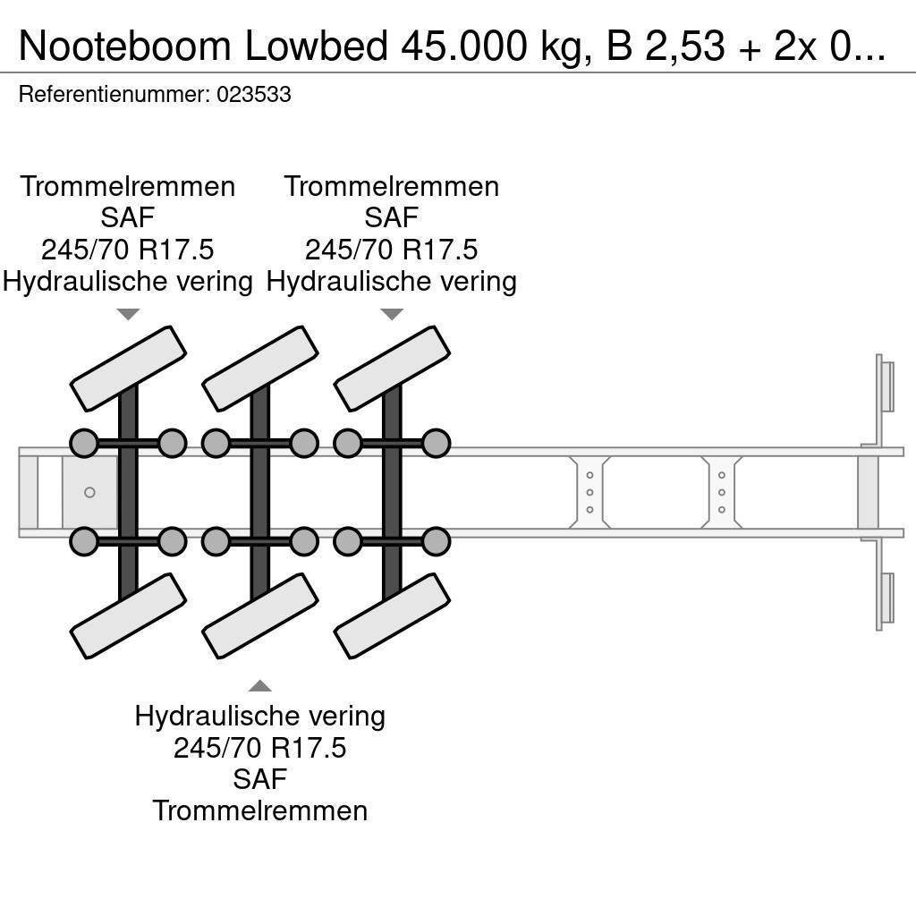 Nooteboom Lowbed 45.000 kg, B 2,53 + 2x 0,23 mtr, Lowbed Tieflader-Auflieger
