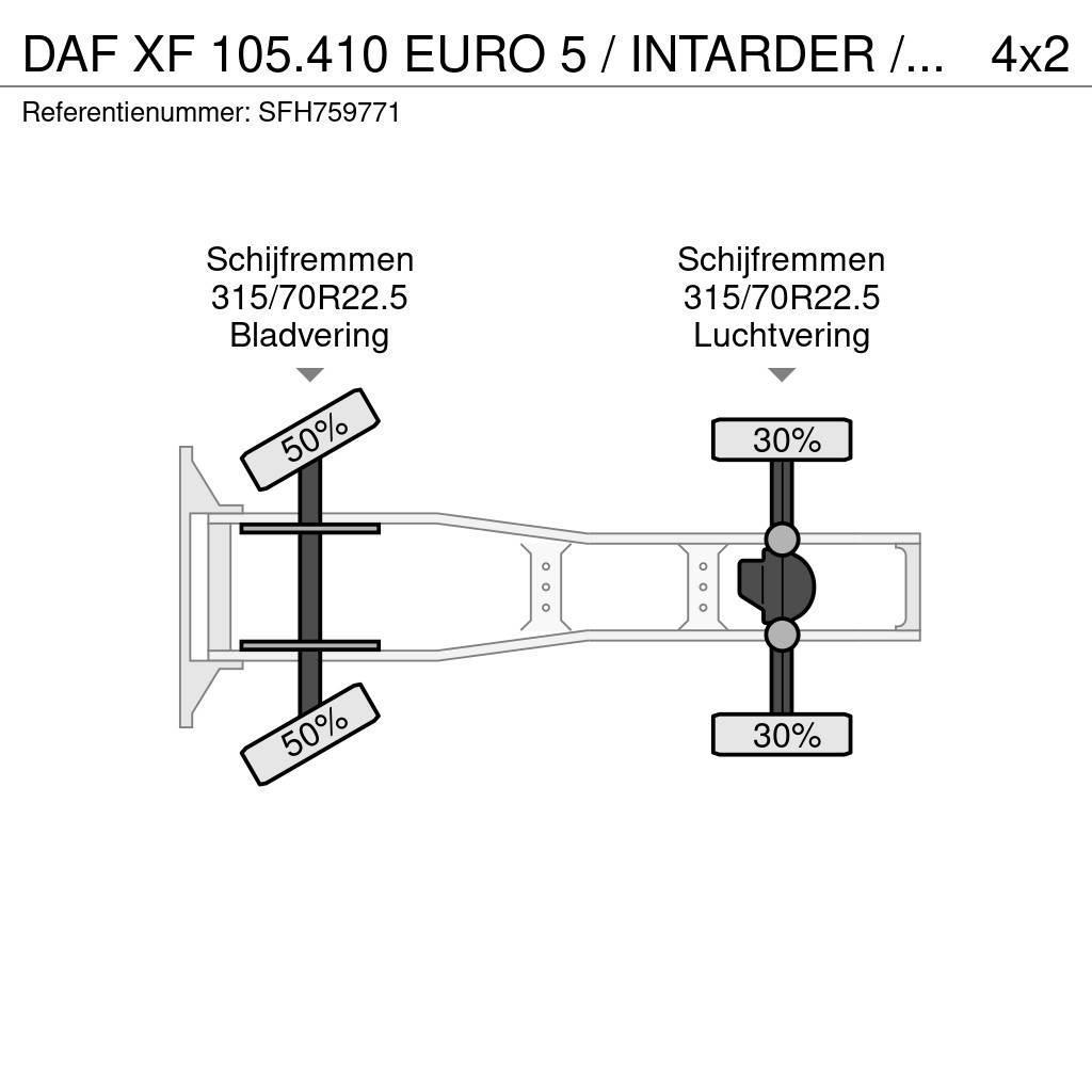 DAF XF 105.410 EURO 5 / INTARDER / COMPRESSOR / PTO / Sattelzugmaschinen