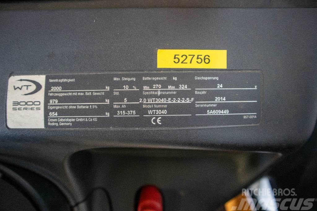 Crown Smidig låglyftare m batteri från 2021, WT 3040 E Gabelstapler mit Fahrerstand